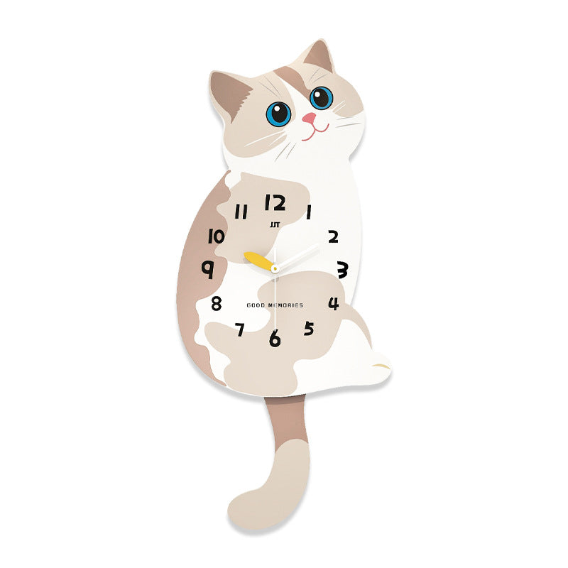 Cat Shaped Wall Clock - Cute Bedroom
Decor Clock with Silent Movement