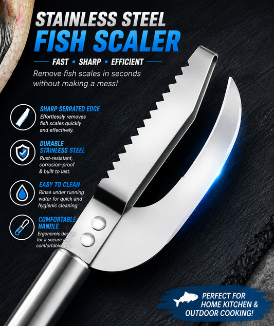 Stainless Steel Fish Scaler & Gutting Tool â Heavy-Duty Fish Cleaner