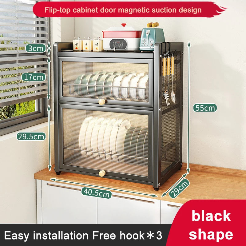 Wonder utopia kitchen Household Dustproof 2 layer Shelf Counter Dish Organize