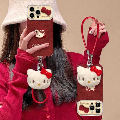 Cute KT Window Display Case – Leather Finish for iPhone