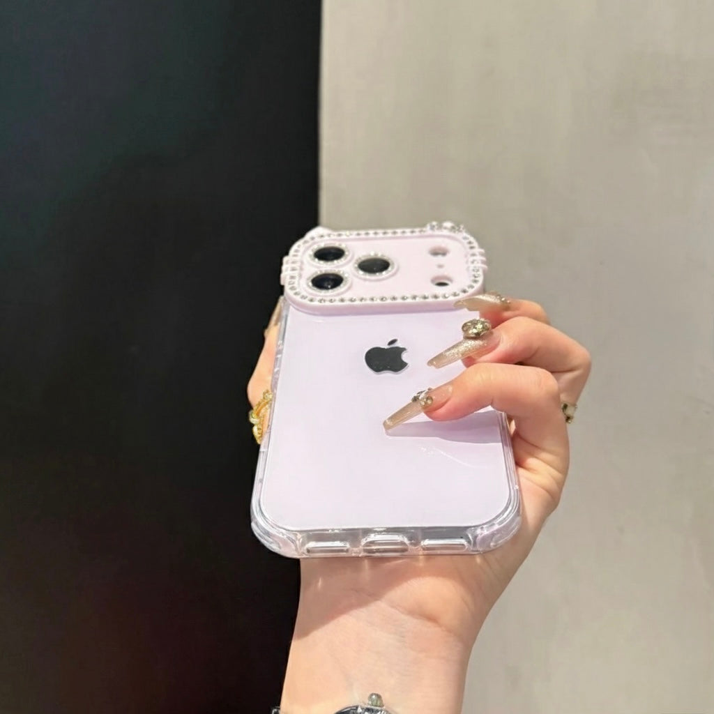 Kitty Rhinestone iPhone Case – Full Protection