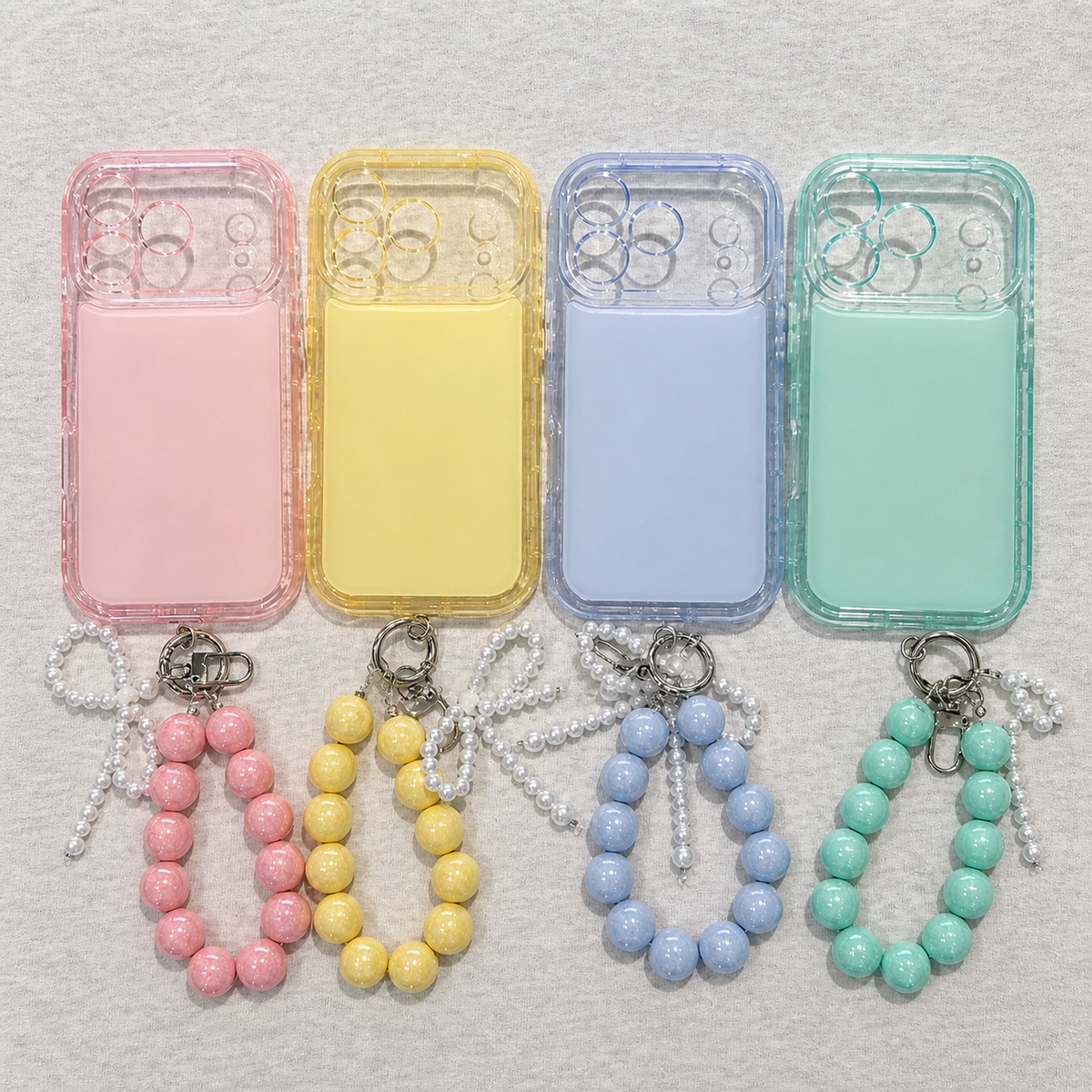 Cute Girly & Korean Style Case +     Bead Strap