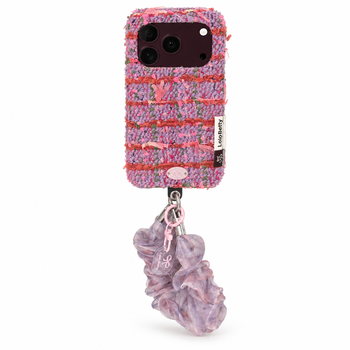 Pink Purple Fuzzy Knit iPhone Case
