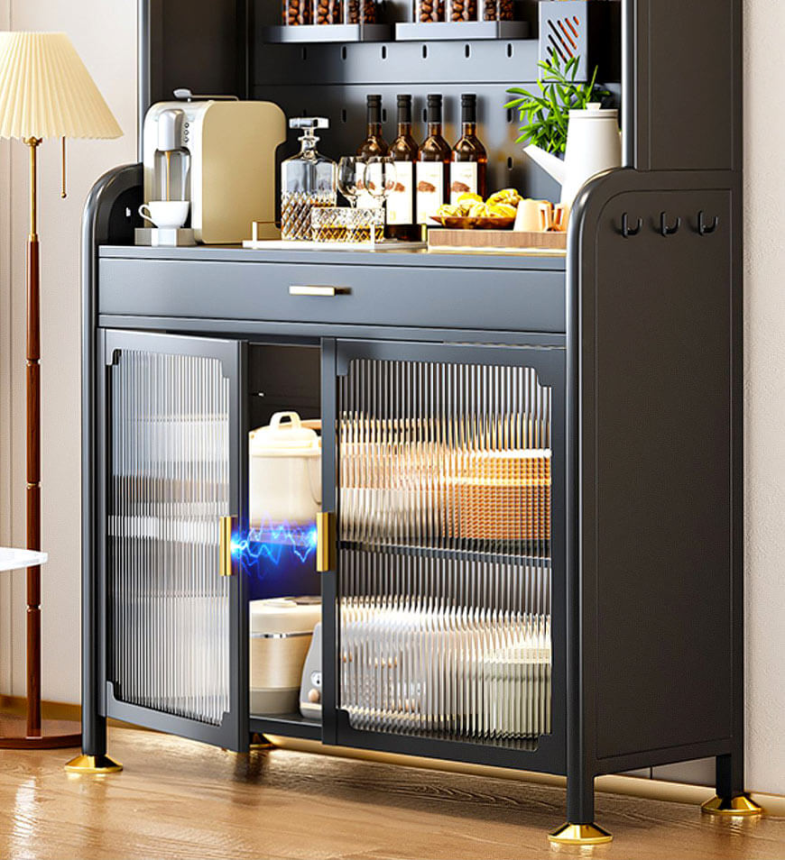 Wonder Utopia Kitchen Pantry Storage Cabinet With Pegboard Wall