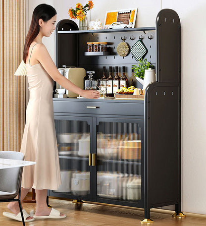Wonder Utopia Kitchen Pantry Storage Cabinet With Pegboard Wall