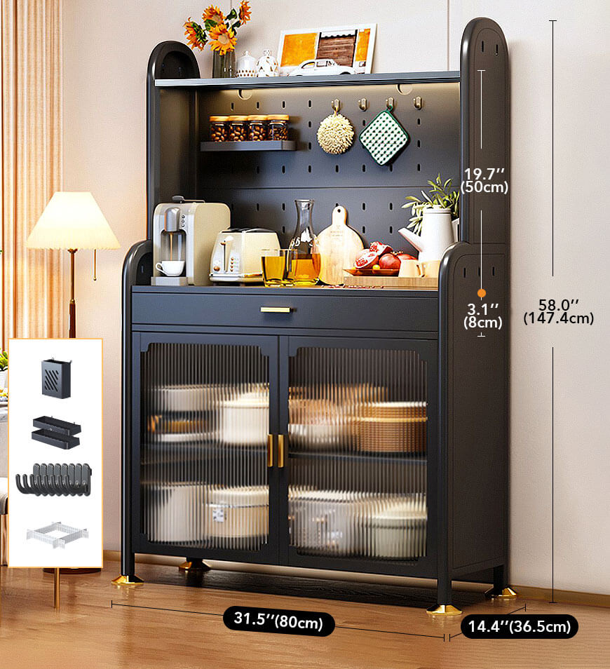 Wonder Utopia Kitchen Pantry Storage Cabinet With Pegboard Wall