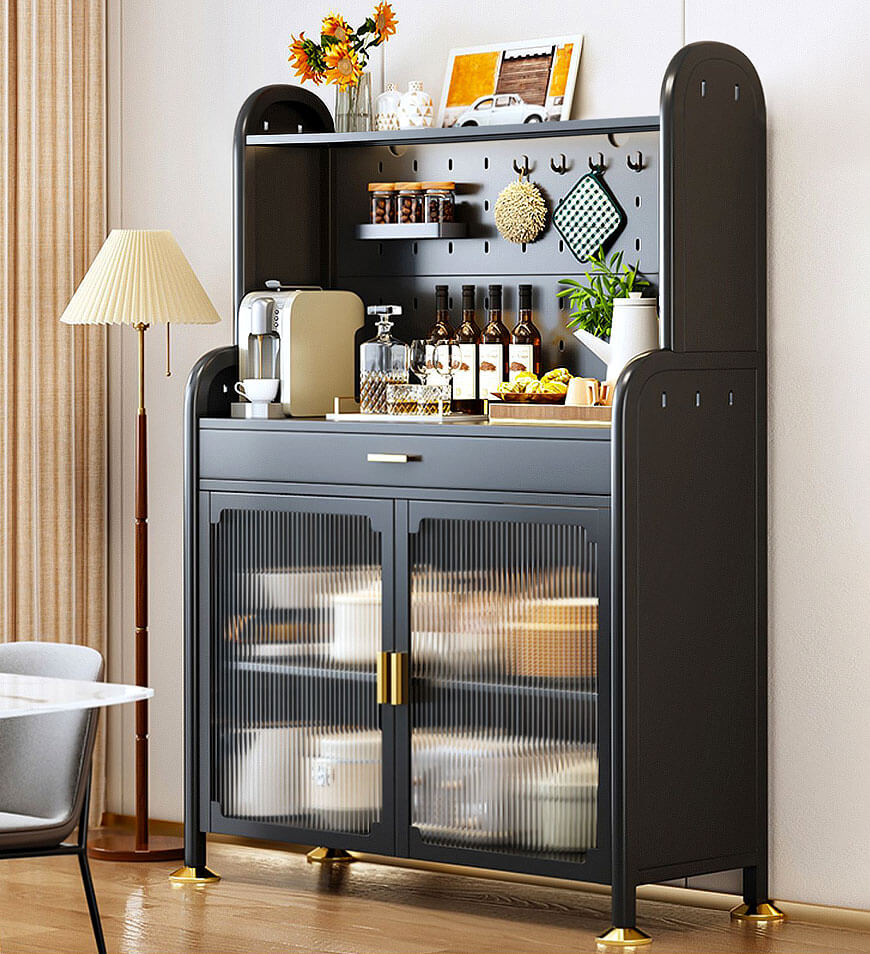Wonder Utopia Kitchen Pantry Storage Cabinet With Pegboard Wall