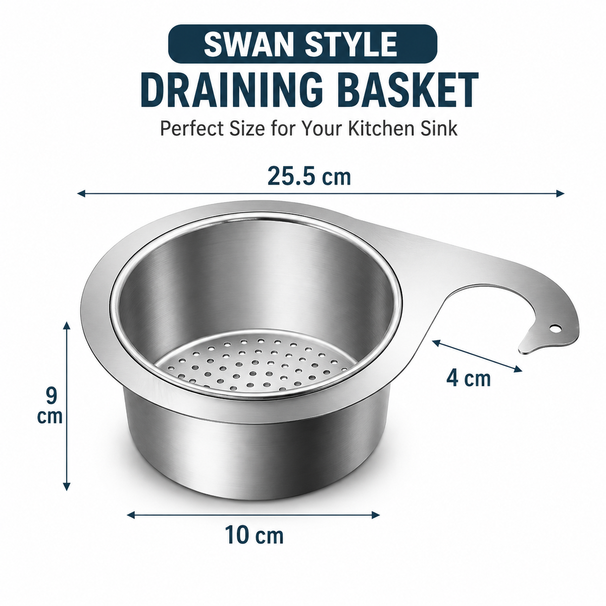 Stainless Steel Swan Sink Basket 🦢