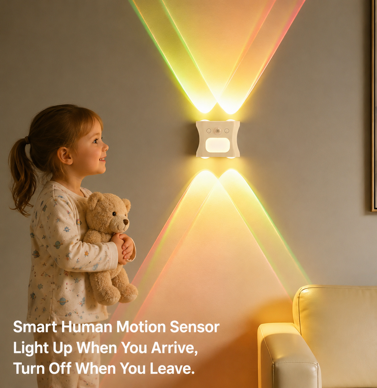 Dimmable Motion Sensor Magnetic Wall Light – Wireless RGB Ambient Lamp