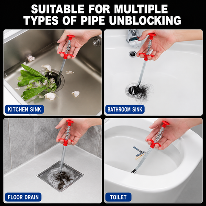 Professional Drain Cleaning Tool for Unclogging Kitchen Sinks, Bathroom Drains, and Blocked Toilets
