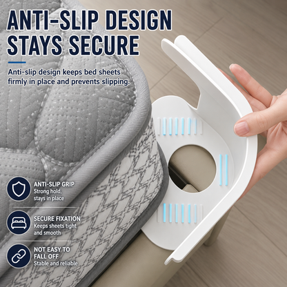 Invisible Needle-Free Bed Sheet Fasteners – Simple, Detachable Anti-Slip Sheet & Mattress Protector Clips
