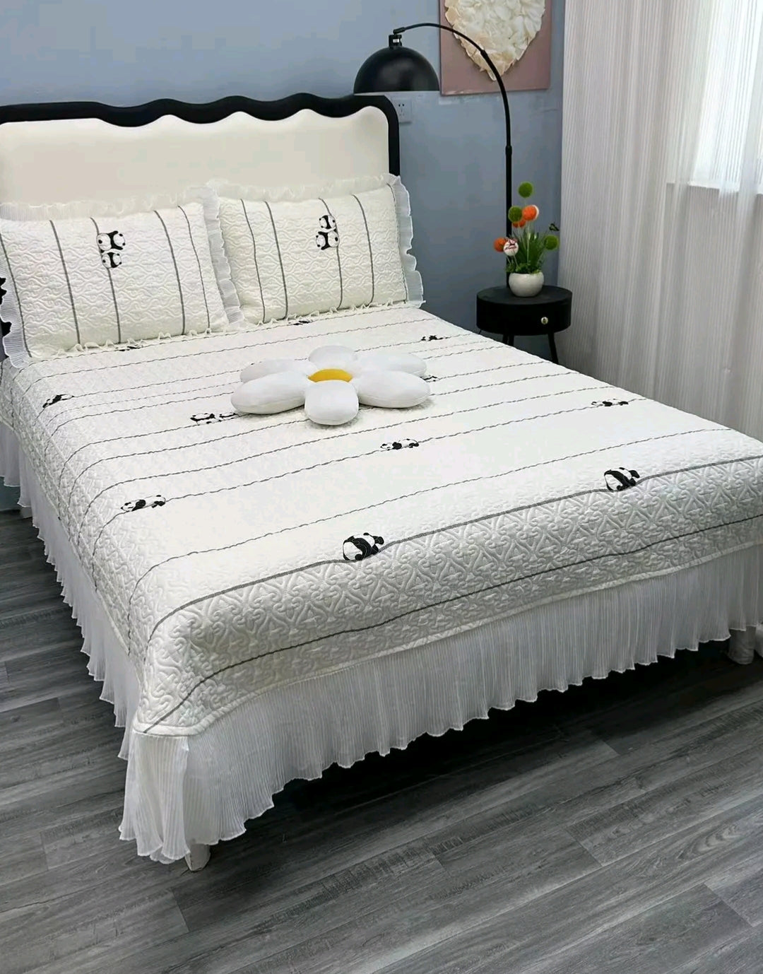 Fairy Lace USA-Style Double-Sided Quilted Cotton Bedspread – Princess Non-Slip Thick Bed Sheet