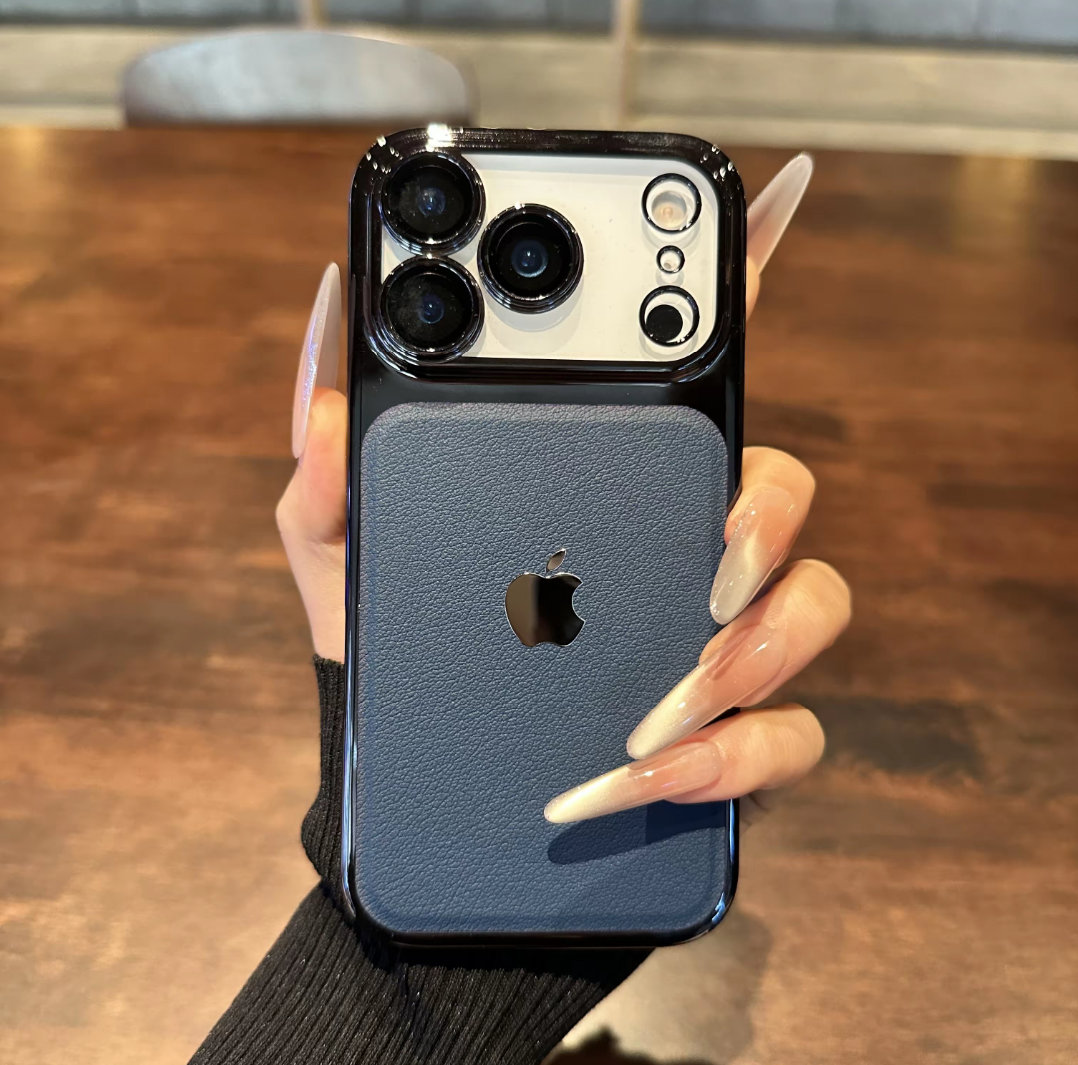 Electroplated Patchwork Leather Texture Phone Case
