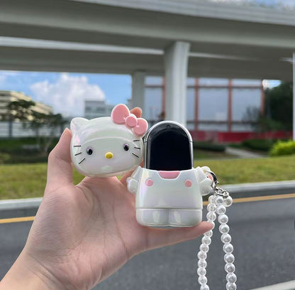 Ice-Cracked KT Cat Silicone Car Key Case – Full Cover, Push-Button Start