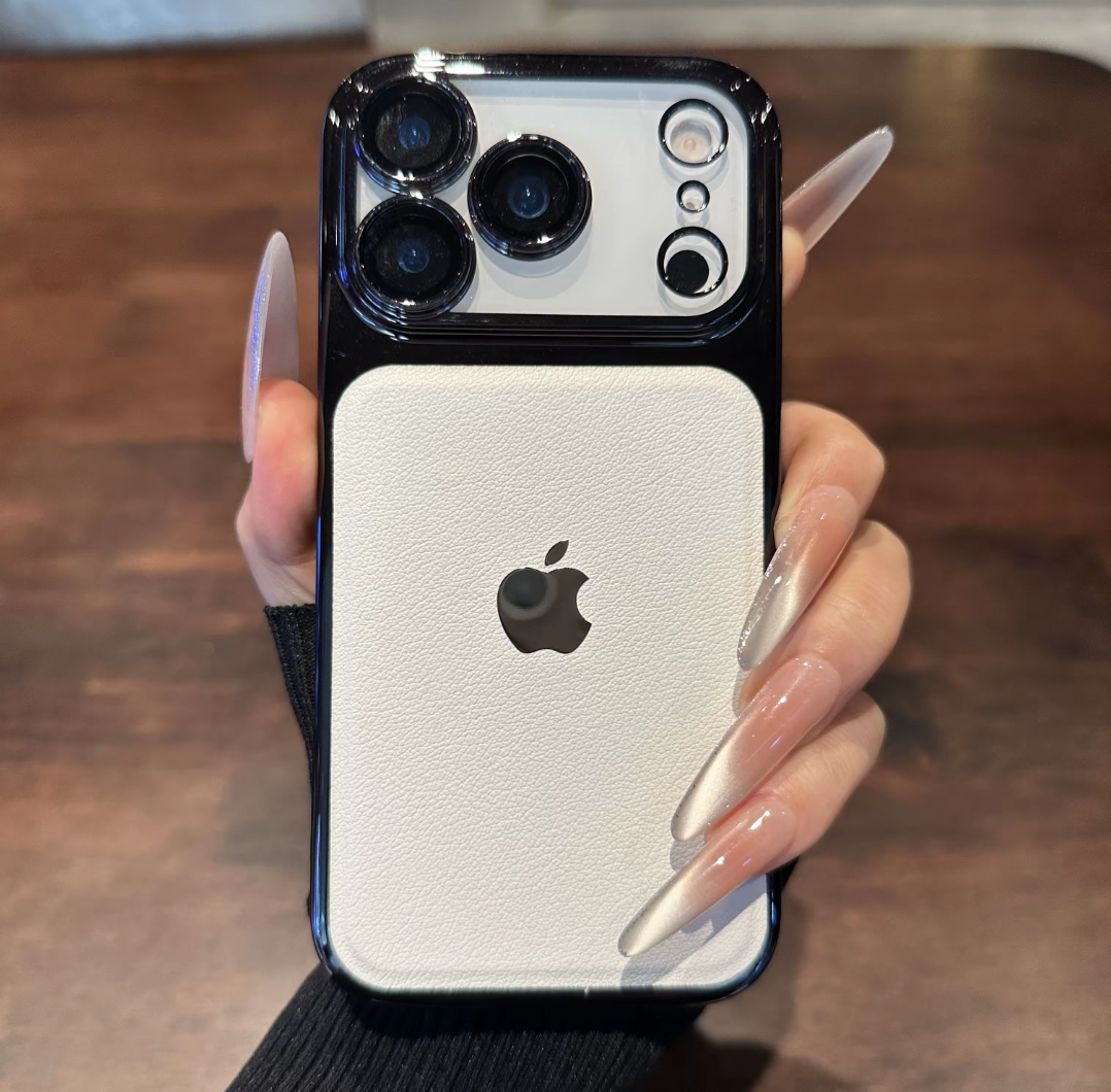 Electroplated Patchwork Leather Texture Phone Case