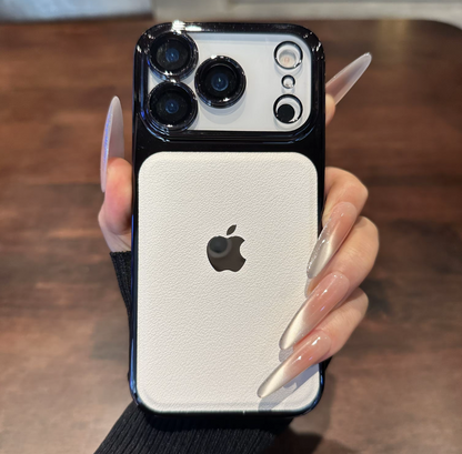 Electroplated Patchwork Leather Texture Phone Case