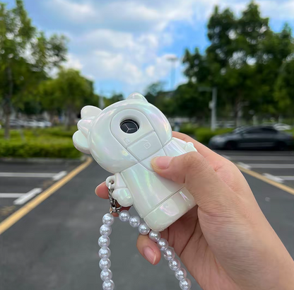 Ice-Cracked KT Cat Silicone Car Key Case – Full Cover, Push-Button Start