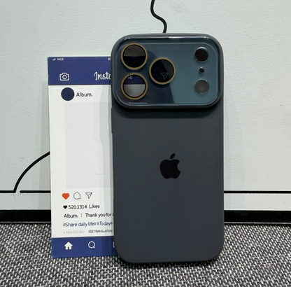 INS Style Plain-Thin Full-Coverage Silicone Phone Case with Integrated Camera Button