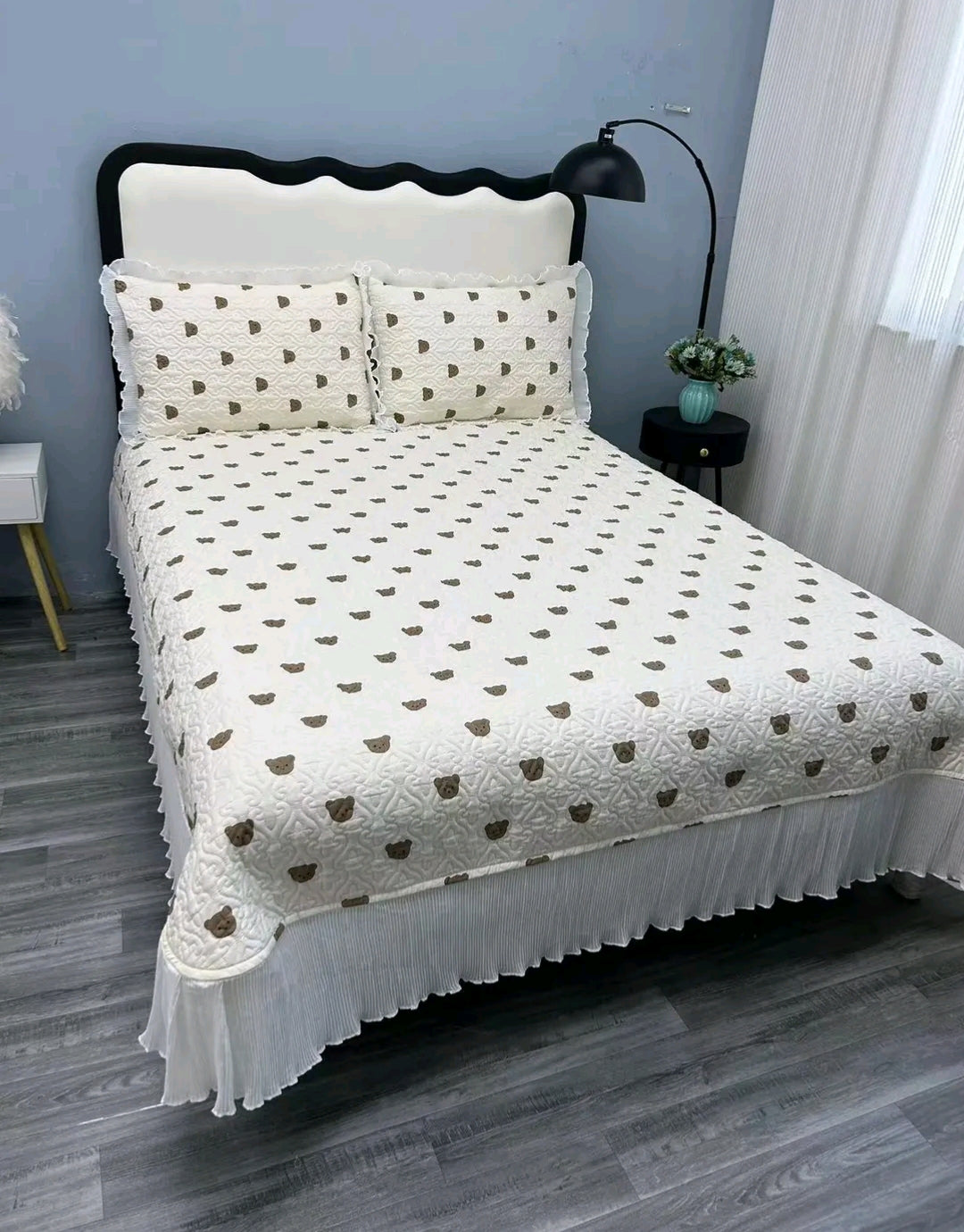 Fairy Lace USA-Style Double-Sided Quilted Cotton Bedspread – Princess Non-Slip Thick Bed Sheet