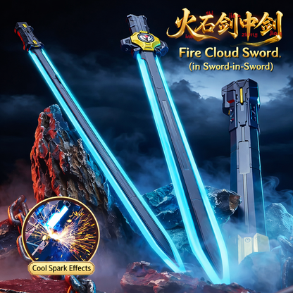 FireCloud Dual Blade Sword – LED Light, Split-in-Two, Sound & Spark Effects