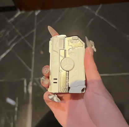 Rotating Gyro Deformable Refillable Pink Flame Lighter – Innovative, Creative, Unique Trendy Toy