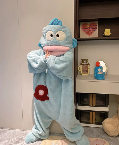 Fish Onesie Pajamas – Cute Plush Fleece Sleepwear for Adults & Teens