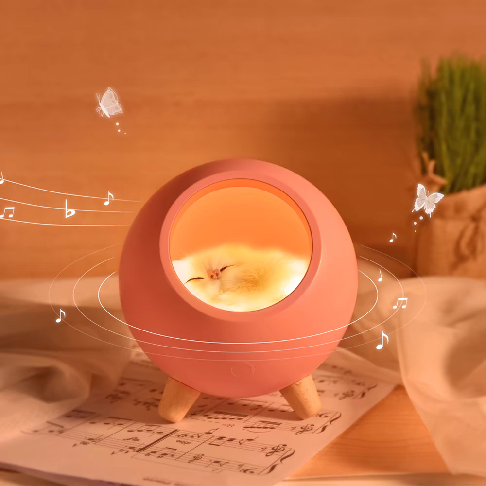 Kitten night light, Cat napping lamp