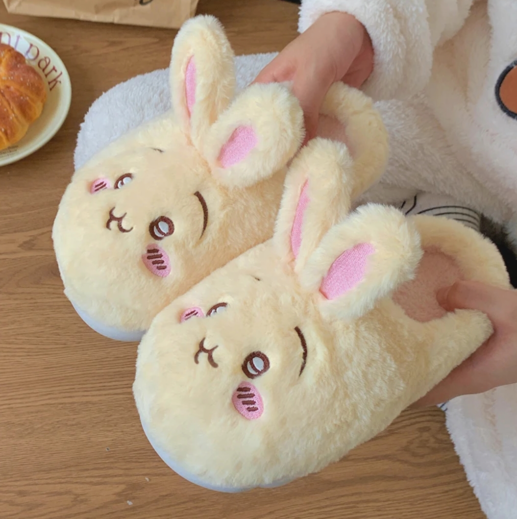 Cute Plush Bunny Slippers – Warm & Cozy Indoor Shoes