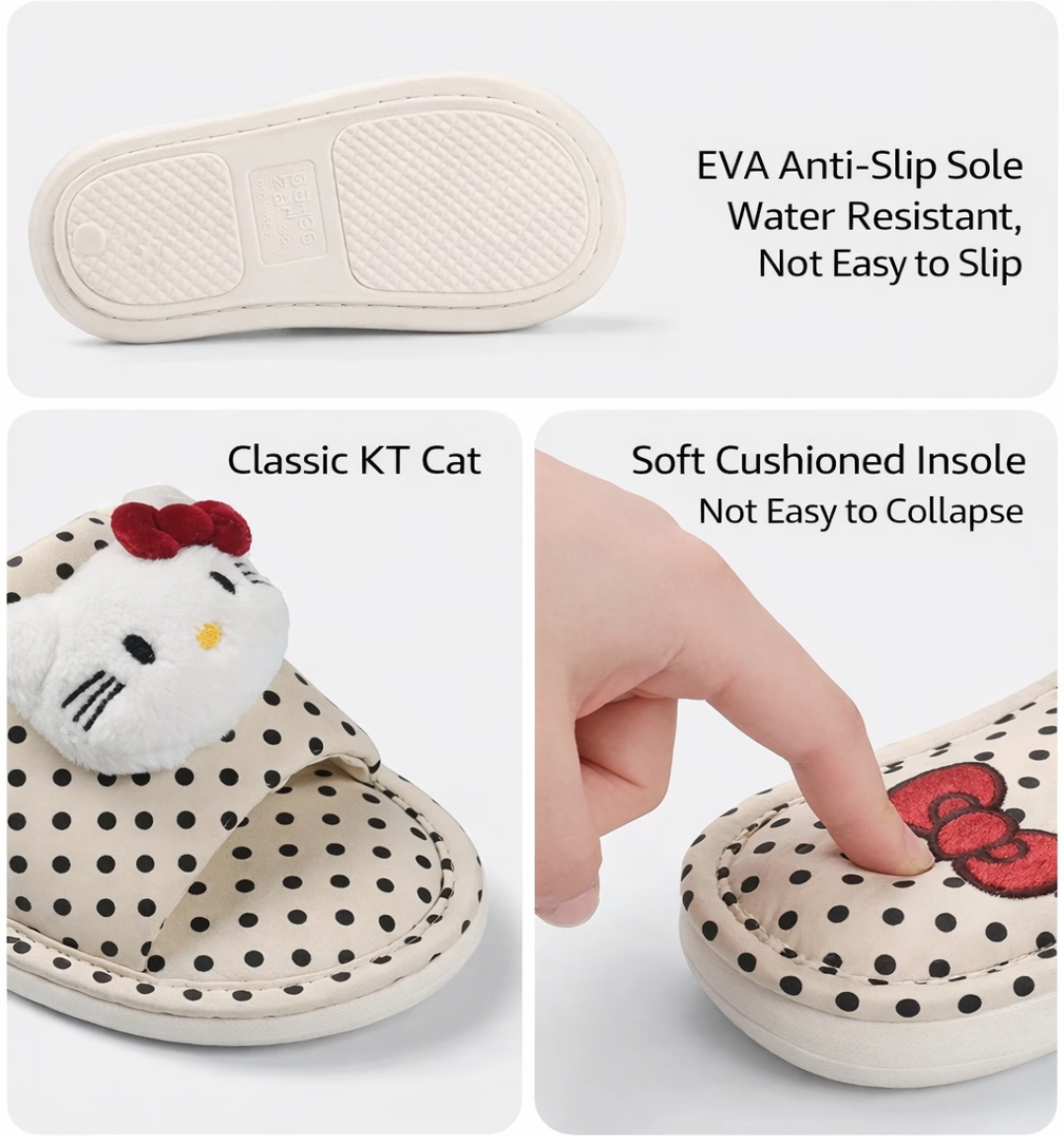 Cute Cartoon Linen Slippers for Women – Soft Sole, Non-Slip & Breathable Indoor Home Slides