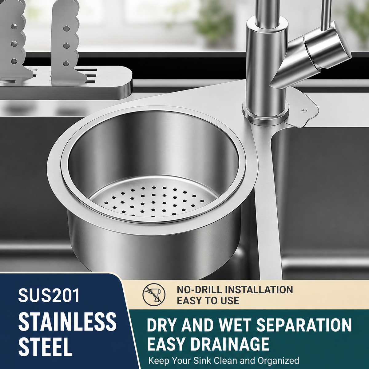 Stainless Steel Swan Sink Basket 🦢