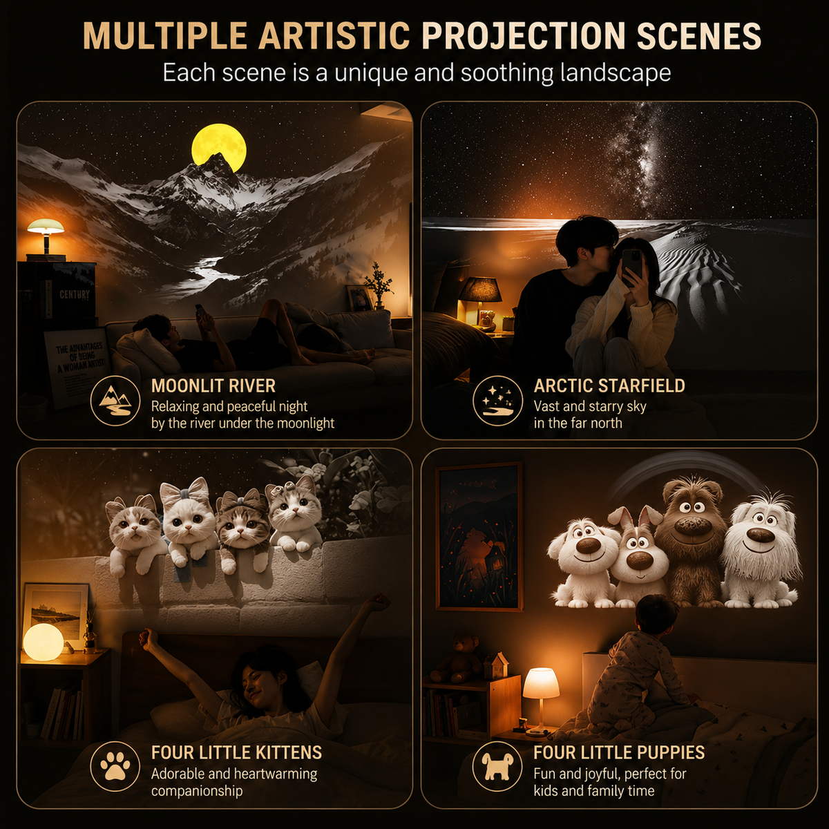 Galaxy Star Projector USB Night Light – Romantic Bedroom & Car Decor ✨