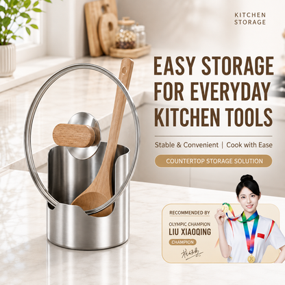 Kitchen Lid & Cutting Board Holder – Spoon Rest Organizer