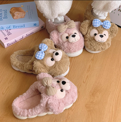 Cute Bear Fur Cotton for Slippers