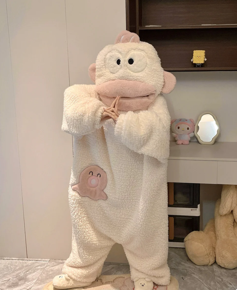 Fish Onesie Pajamas – Cute Plush Fleece Sleepwear for Adults & Teens