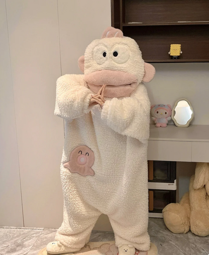 Fish Onesie Pajamas – Cute Plush Fleece Sleepwear for Adults & Teens
