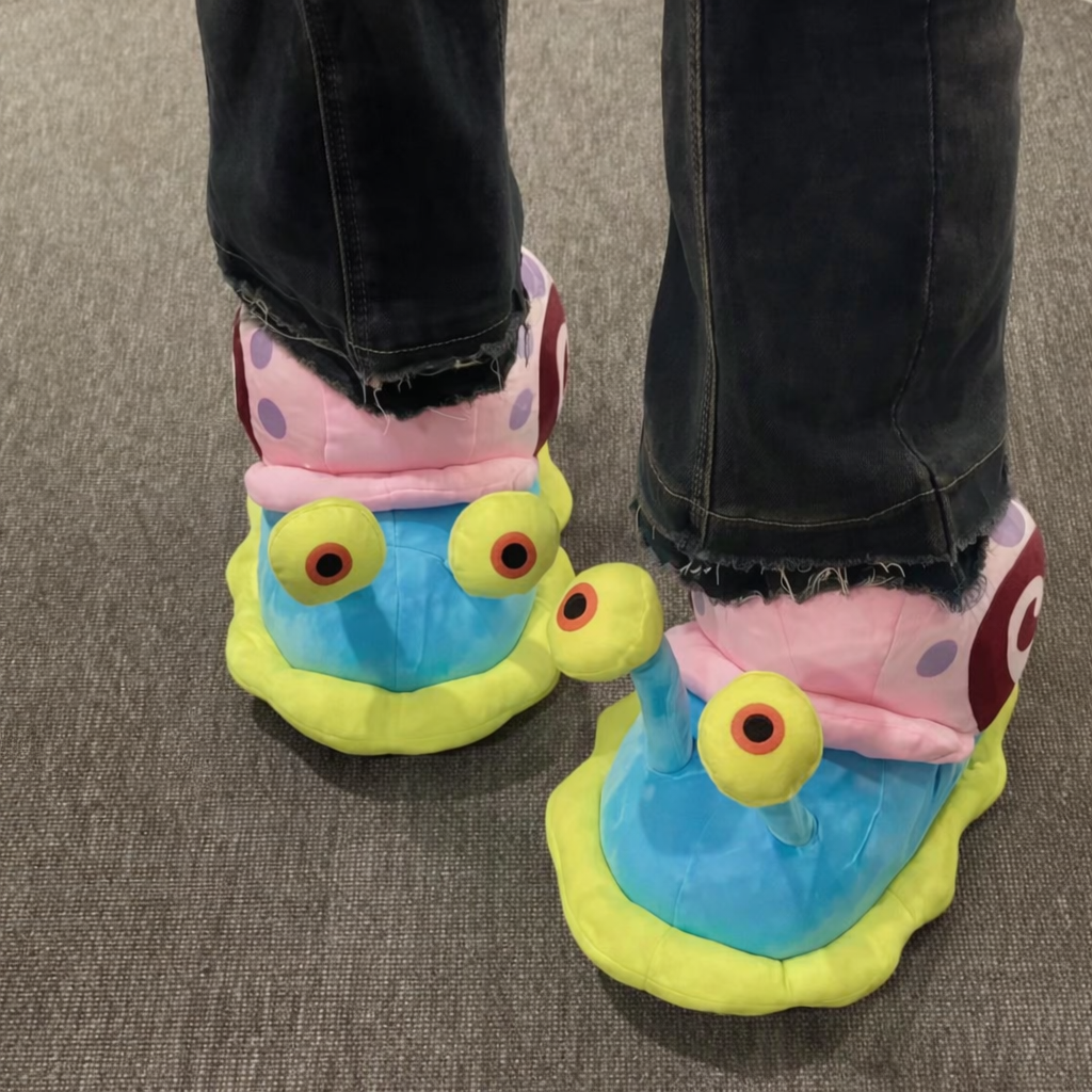 SpongeBob Gary Snail Slippers - Cute Plush Character House Shoes