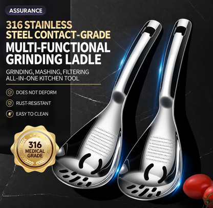 L316 Stainless Steel Masher & Strainer Spoon