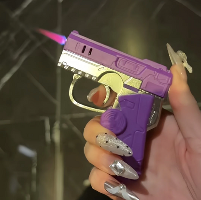 Rotating Gyro Deformable Refillable Pink Flame Lighter – Innovative, Creative, Unique Trendy Toy