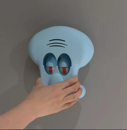 Interactive 3D Cartoon Light Switch Cover | Playful Yellow Sponge & Blue Character Wall Decor