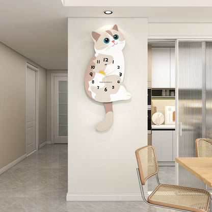 Cat Shaped Wall Clock - Cute Bedroom
Decor Clock with Silent Movement