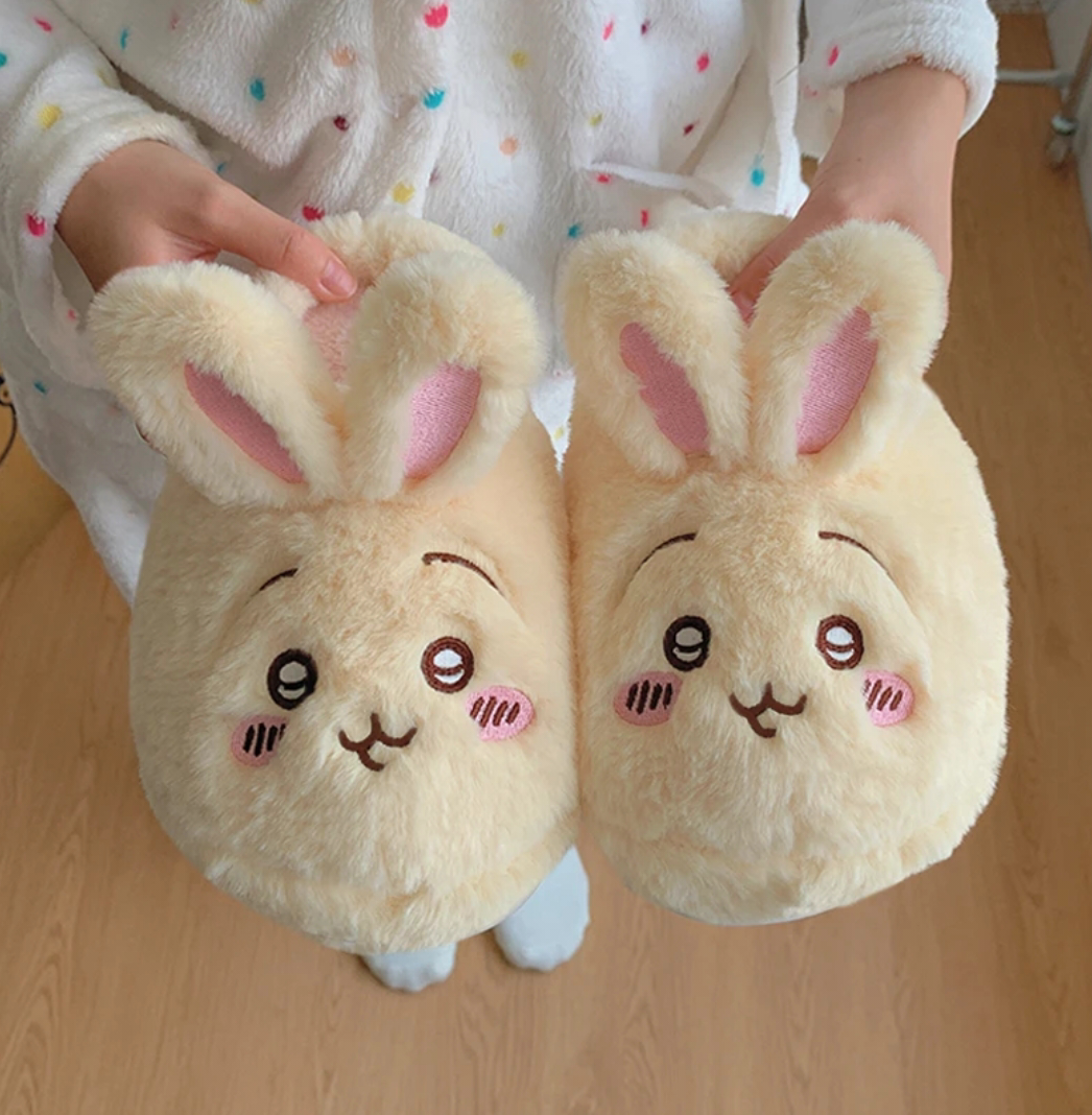Cute Plush Bunny Slippers – Warm & Cozy Indoor Shoes