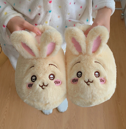 Cute Plush Bunny Slippers – Warm & Cozy Indoor Shoes