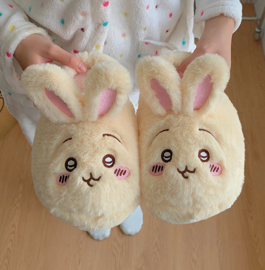 Cute Plush Bunny Slippers – Warm & Cozy Indoor Shoes