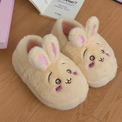 Cute Plush Bunny Slippers – Warm & Cozy Indoor Shoes
