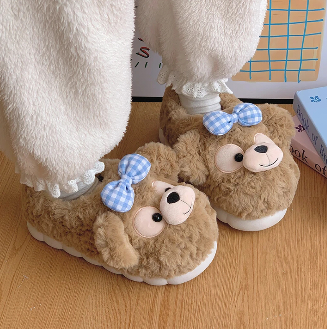 Cute Bear Fur Cotton for Slippers