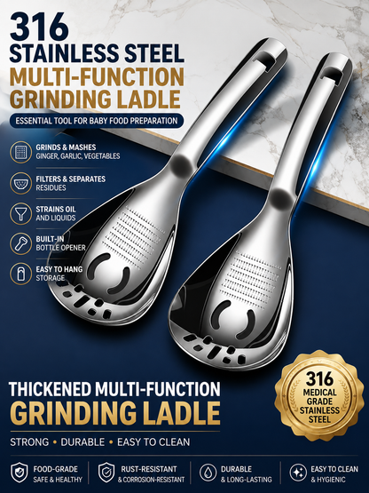L316 Stainless Steel Masher & Strainer Spoon