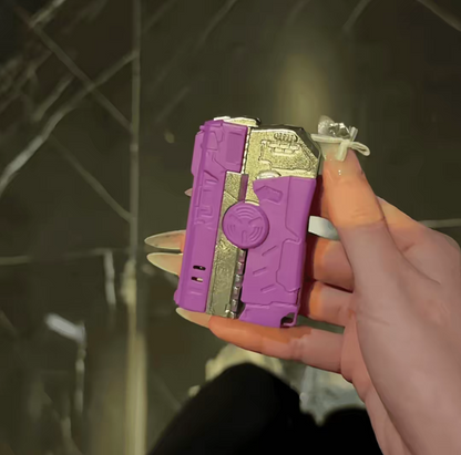 Rotating Gyro Deformable Refillable Pink Flame Lighter – Innovative, Creative, Unique Trendy Toy