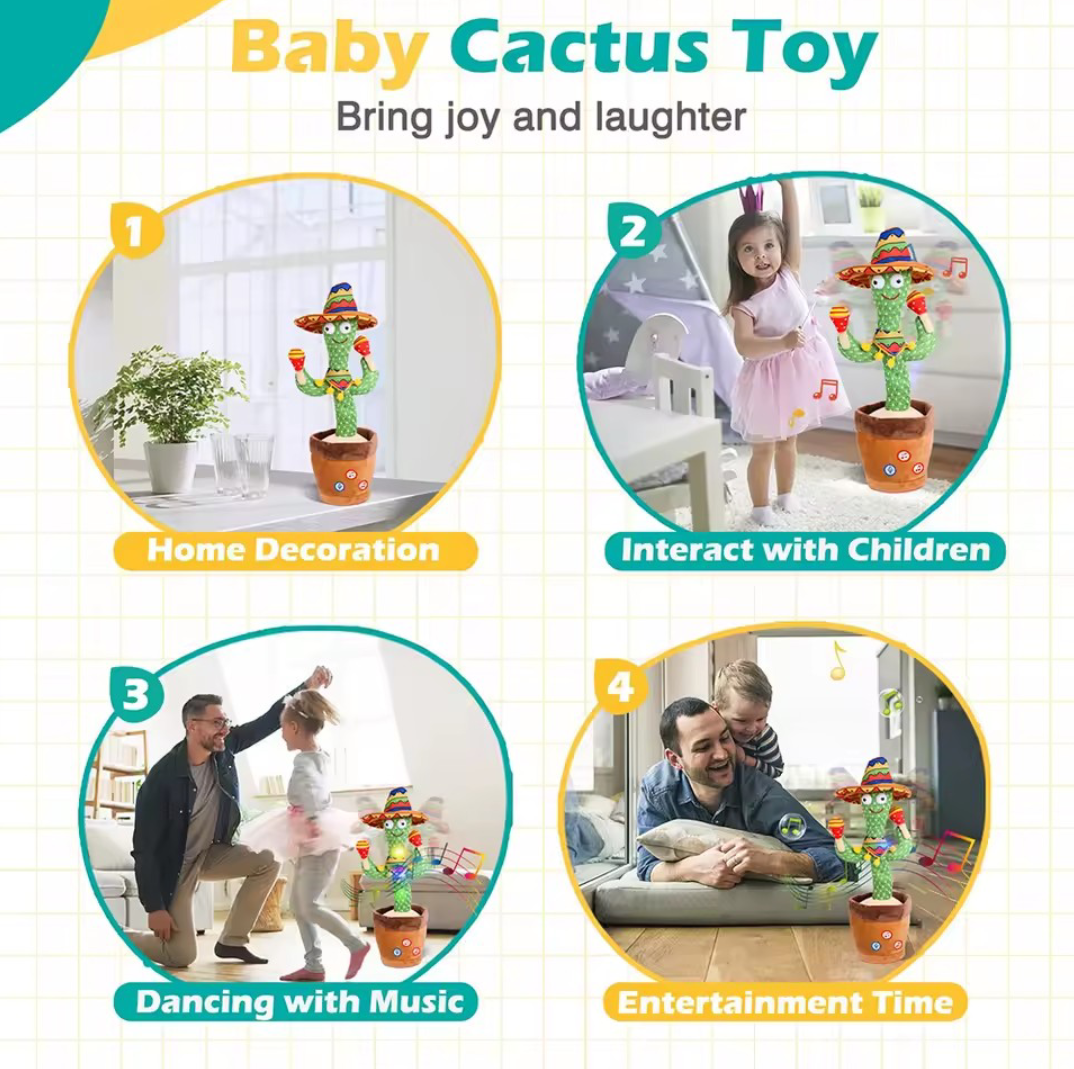 Talking Dancing Cactus Toy for Kids