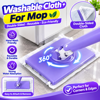 Hands-Free Self-Cleaning Floor Mop — Compact Mop for Wet Wipes, Face Towels & Cloths, Perfect for Bathroom and Wall Cleaning
