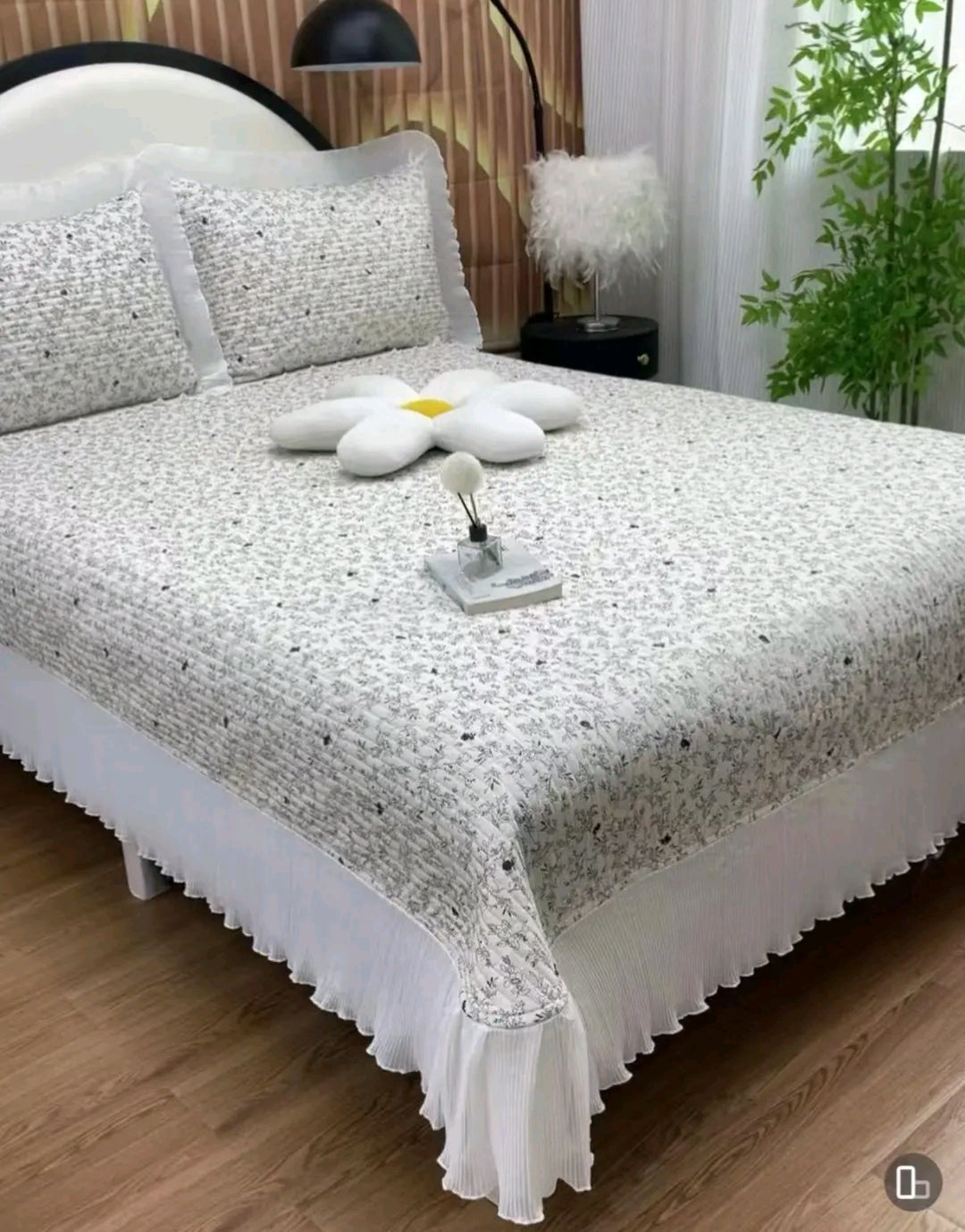 Fairy Lace USA-Style Double-Sided Quilted Cotton Bedspread – Princess Non-Slip Thick Bed Sheet